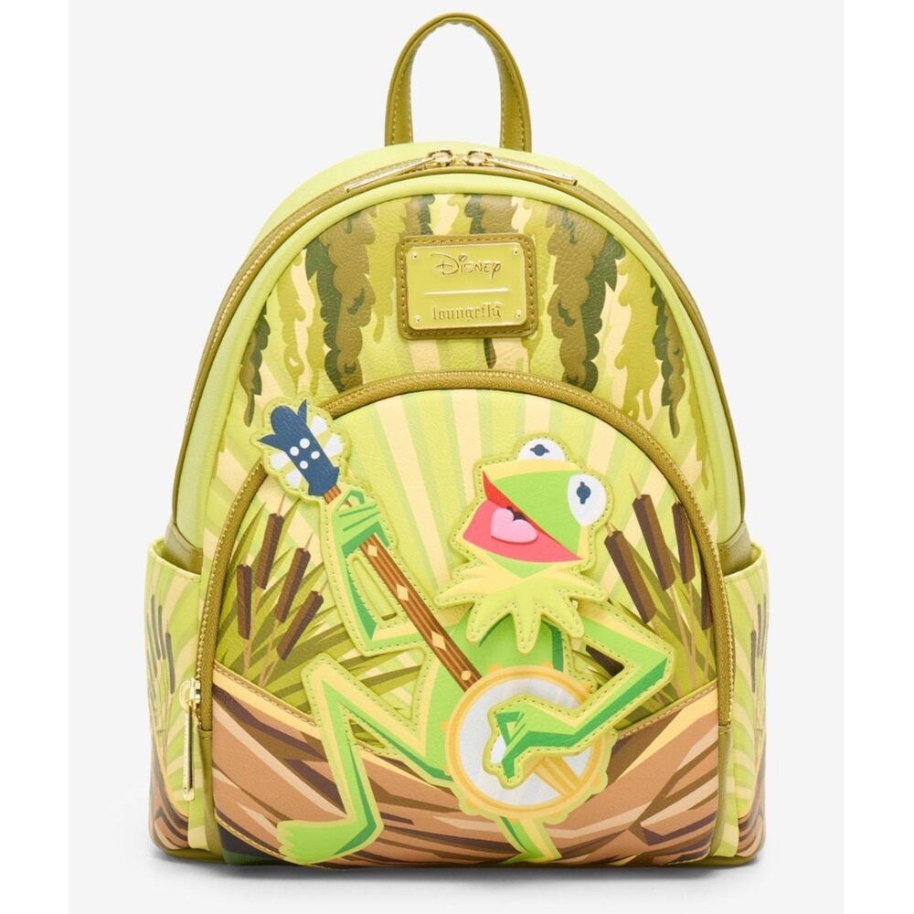 Loungefly Muppets KERMIT the Frog Rainbow Connection Banjo Backpack NWT